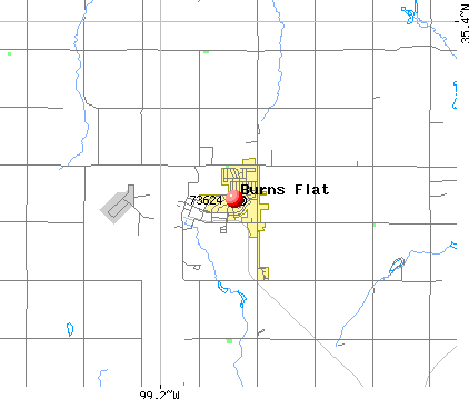 Burns Flat, OK (73624) map
