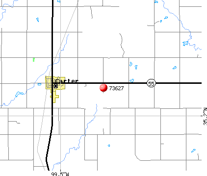 Carter, OK (73627) map