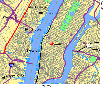 New York, NY (10119) map