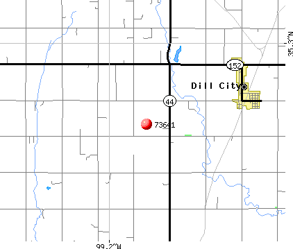 Dill City, OK (73641) map