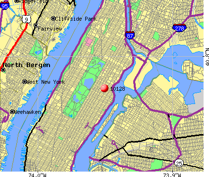 What are some different zip codes in Manhattan?
