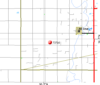 Aline, OK (73716) map