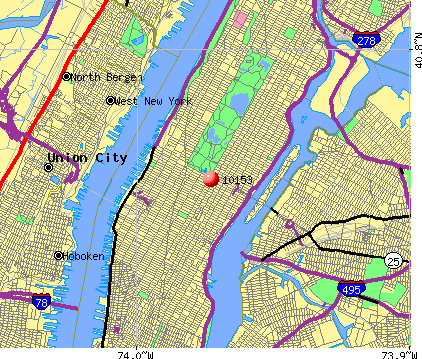 New York, NY (10153) map