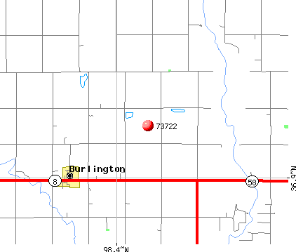 Burlington, OK (73722) map