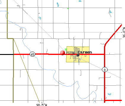 Carmen, OK (73726) map