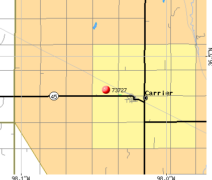 Carrier, OK (73727) map