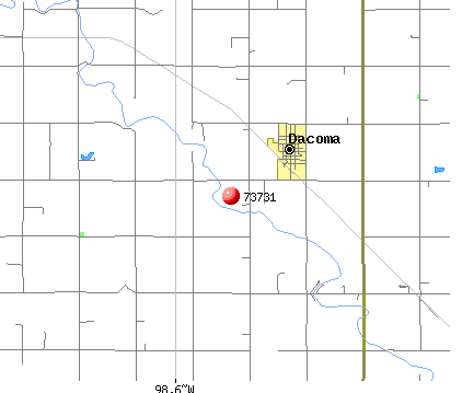 Dacoma, OK (73731) map