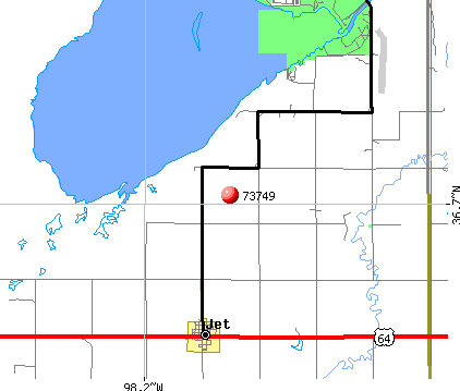 Jet, OK (73749) map