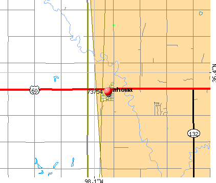 Lahoma, OK (73754) map