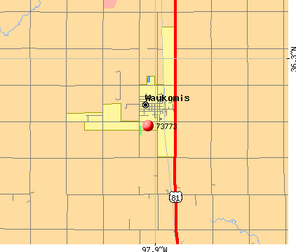 Waukomis, OK (73773) map