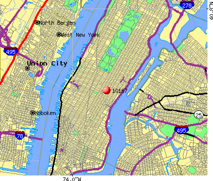 New York, NY (10167) map