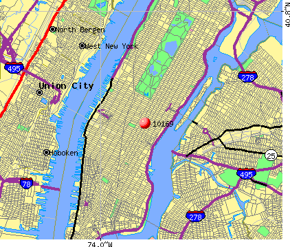 New York, NY (10169) map