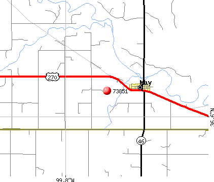 May, OK (73851) map