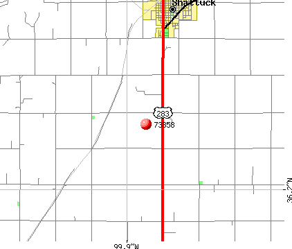 Shattuck, OK (73858) map