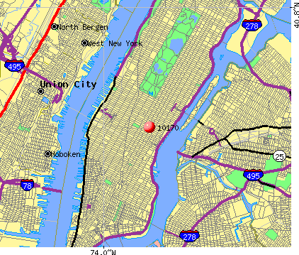 New York, NY (10170) map
