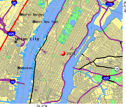 New York, NY (10171) map