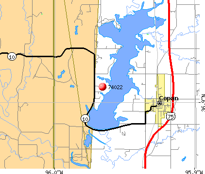 Copan, OK (74022) map