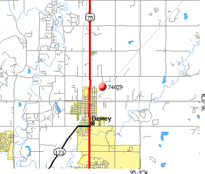Dewey, OK (74029) map