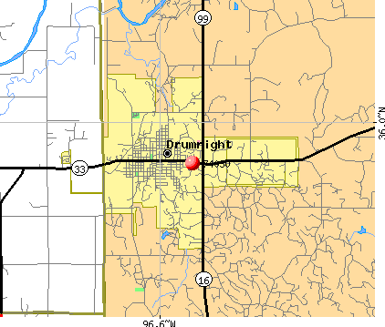 Drumright, OK (74030) map