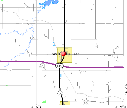 Hallett, OK (74034) map