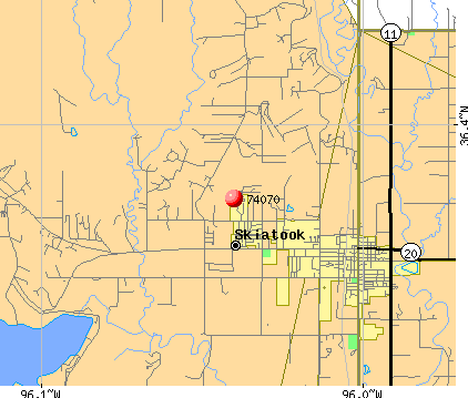 Skiatook, OK (74070) map