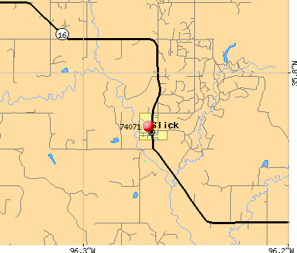 Slick, OK (74071) map