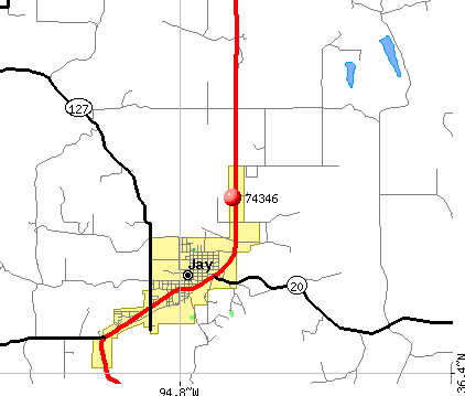 Jay, OK (74346) map