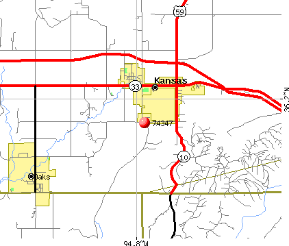Flint Creek, OK (74347) map