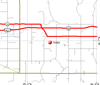 Leach, OK (74364) map