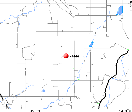 , OK (74444) map