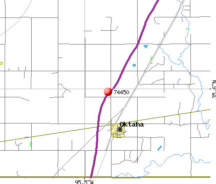 Oktaha, OK (74450) map