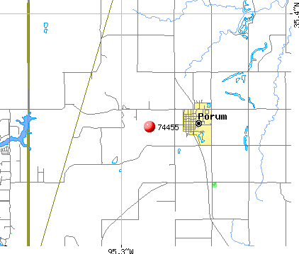 Porum, OK (74455) map