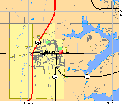 Wagoner, OK (74467) map