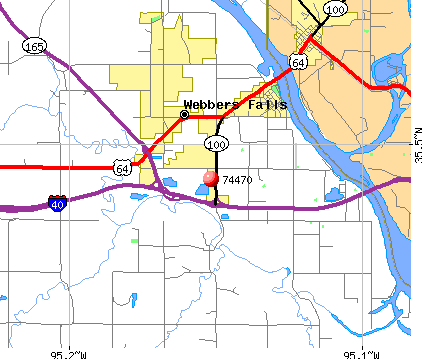 Simms, OK (74470) map