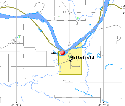 Whitefield, OK (74472) map