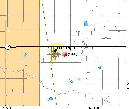 Billings, OK (74630) map