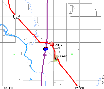 Braman, OK (74632) map