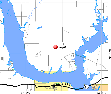 Kaw City, OK (74641) map