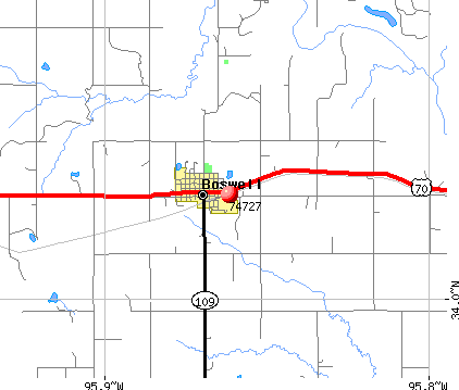 Boswell, OK (74727) map