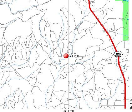 Broken Bow, OK (74728) map
