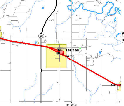 Millerton, OK (74750) map