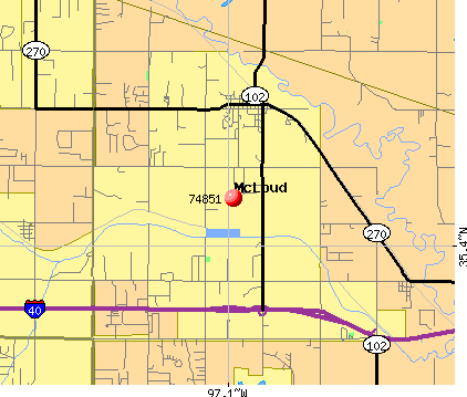 McLoud, OK (74851) map