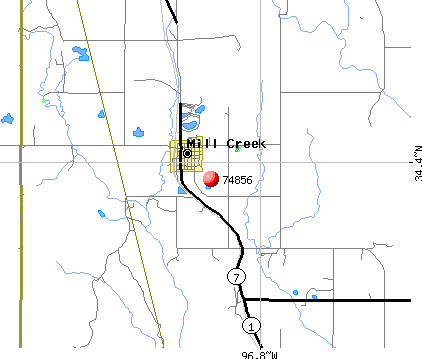 Mill Creek, OK (74856) map