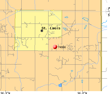St. Louis, OK (74866) map