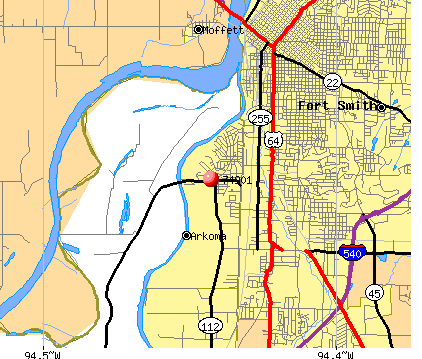 Arkoma, OK (74901) map