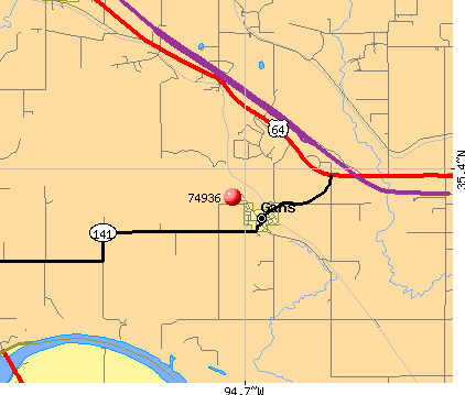 Gans, OK (74936) map