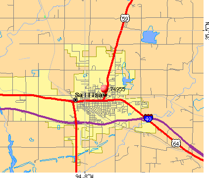 Brushy, OK (74955) map