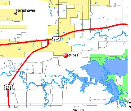 Wister, OK (74966) map