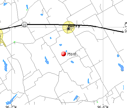 Barry, TX (75102) map