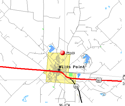 Wills Point, TX (75169) map